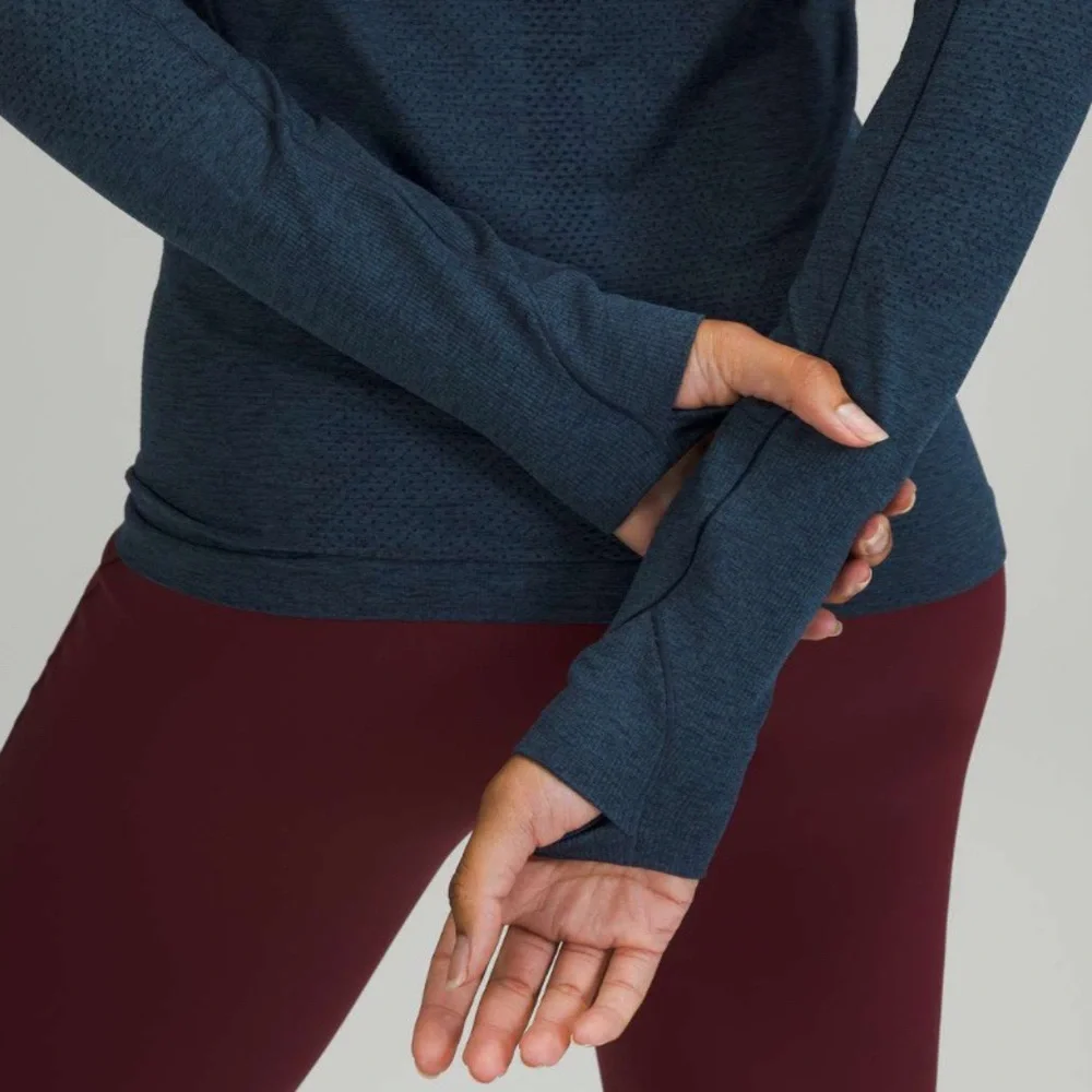 Lululemon Swiftly Tech Long Sleeve Shirt 2.0 True Navy / Iron Blue - Picture 5 of 12